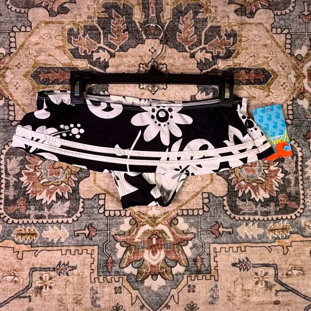 Y2K low rise bikini swim skirt early 2000s black and white micro mini tiny beach